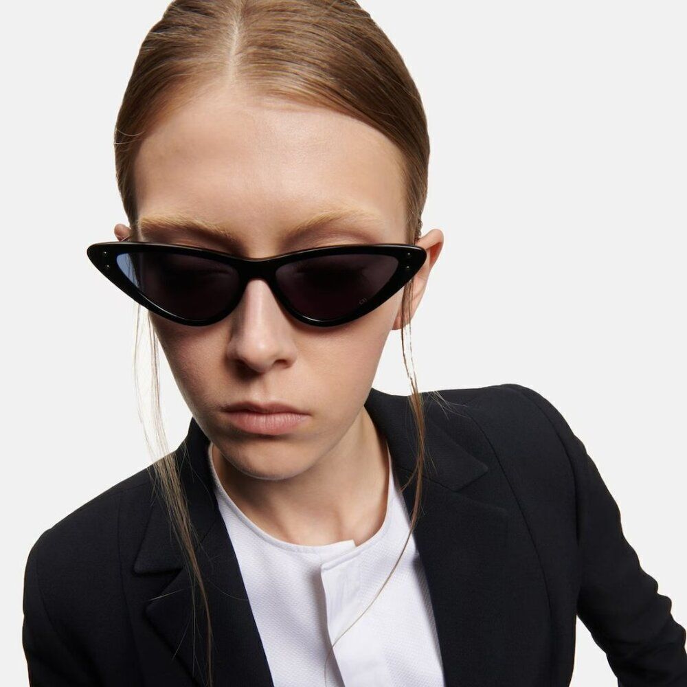 NEW Dior MISSDIOR B4U CD40105U 01V 12B0 Shiny Black Blue Unisex Sunglasses